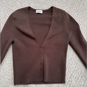 Leset Brown V-neck Cardigan Size Small - Never Worn!